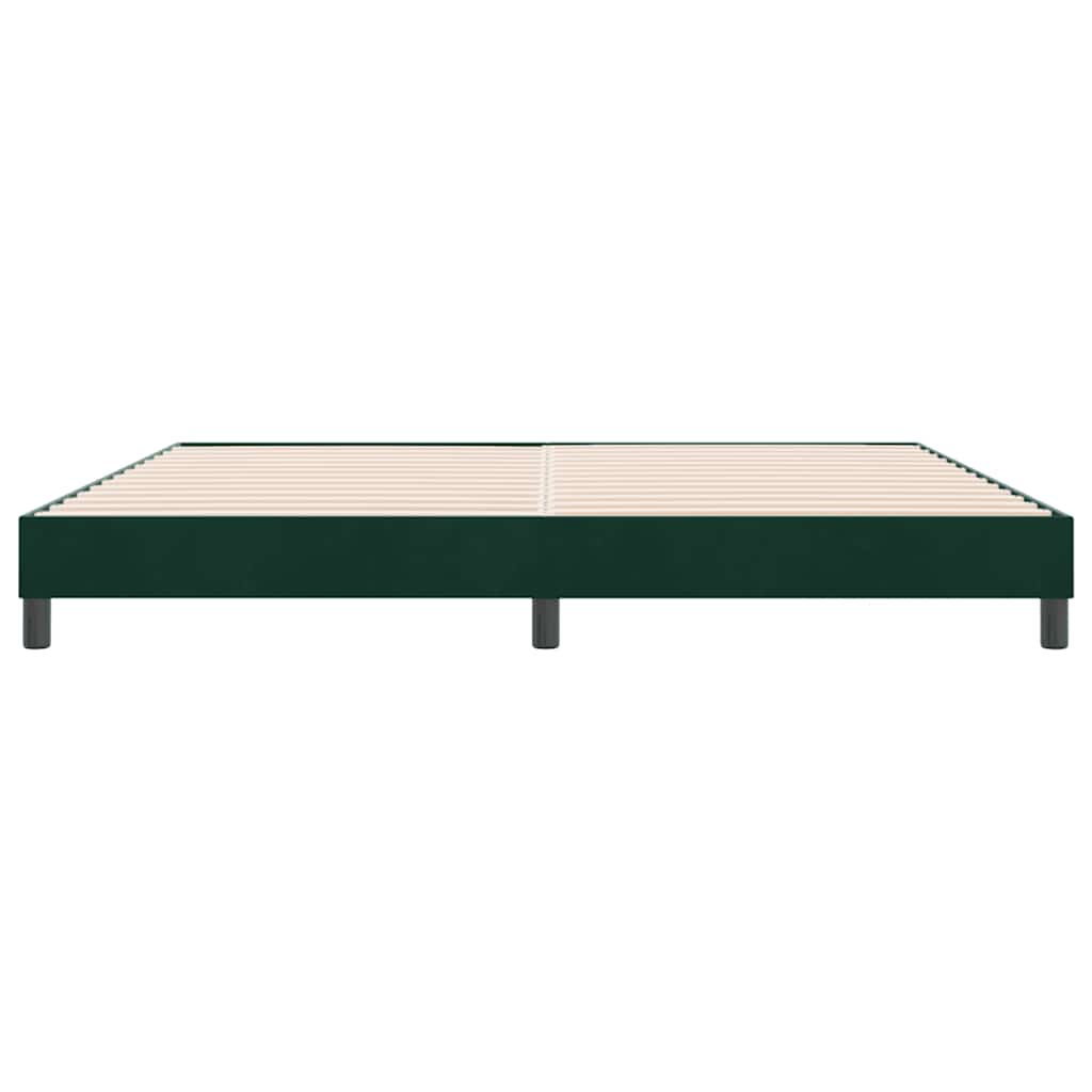 sötétzöld bársony rugós ágy matrac nélkül 180x210 cm