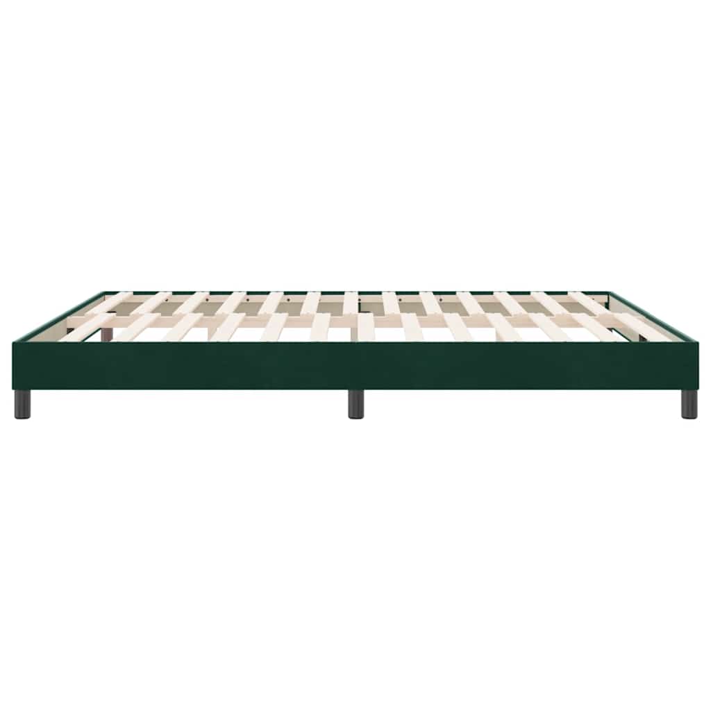 sötétzöld bársony rugós ágy matrac nélkül 180x210 cm