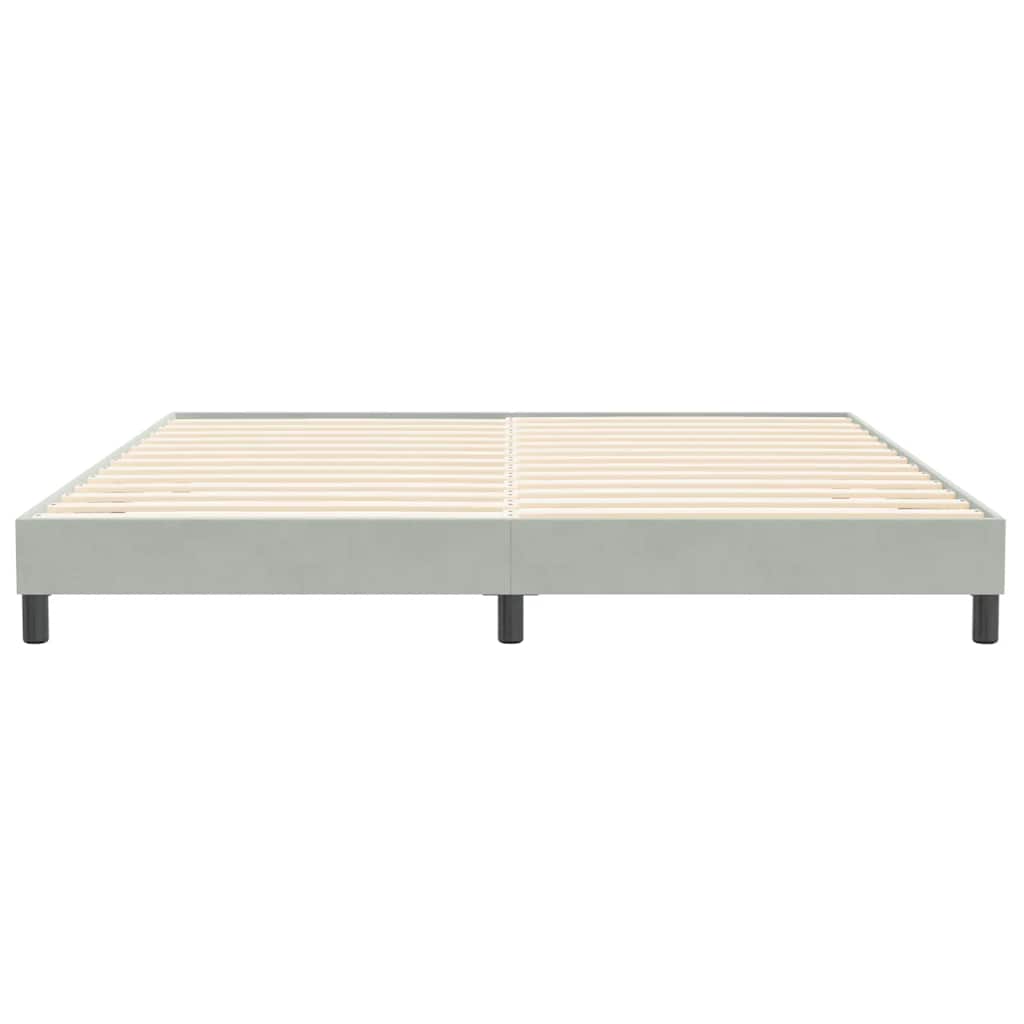 világosszürke bársony rugós ágy matrac nélkül 200x210 cm