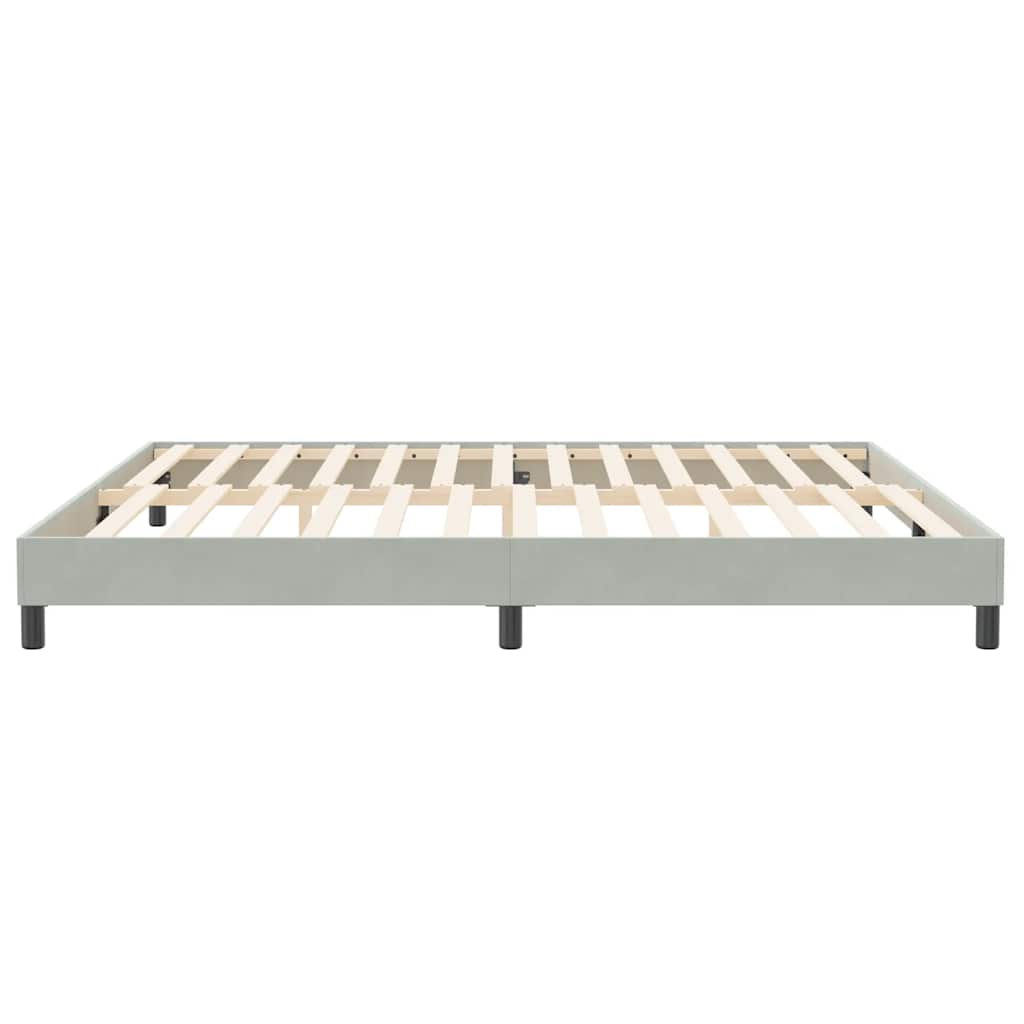 világosszürke bársony rugós ágy matrac nélkül 200x210 cm