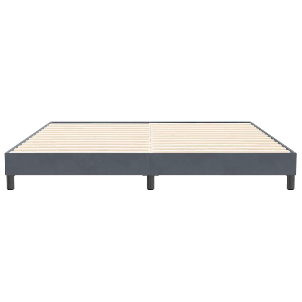 sötétszürke bársony rugós ágy matrac nélkül 200x210 cm