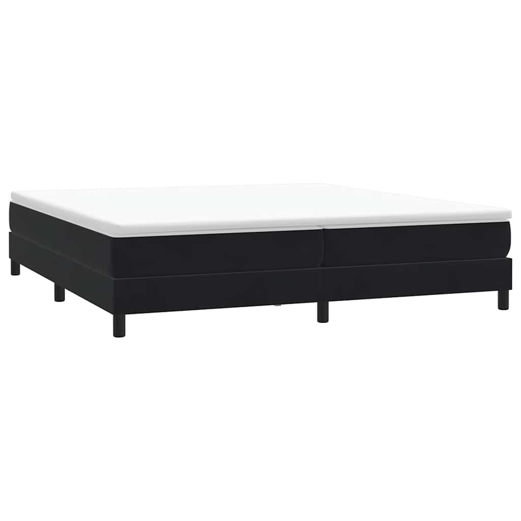 fekete bársony rugós ágy matrac nélkül 200x210 cm