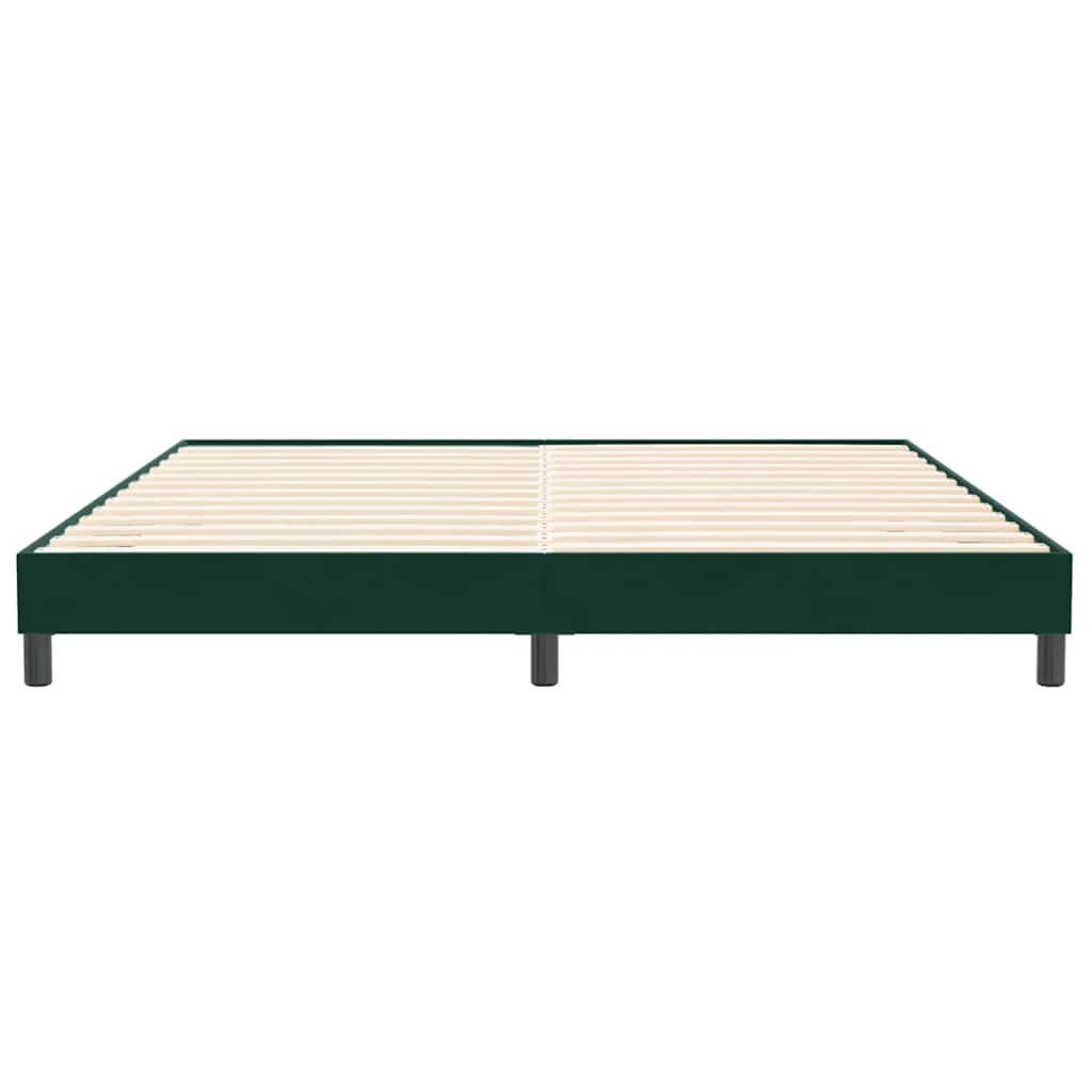 sötétzöld bársony rugós ágy matrac nélkül 200x210 cm