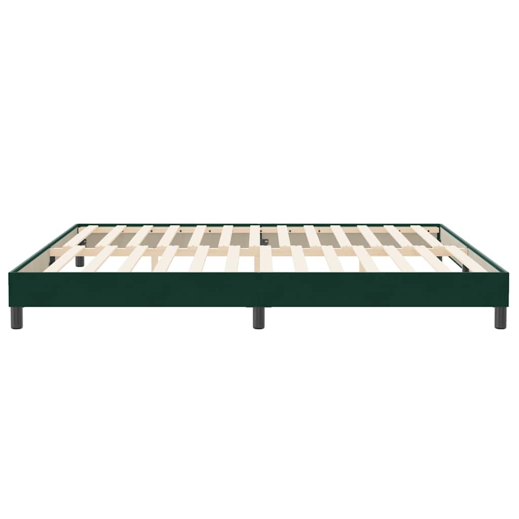 sötétzöld bársony rugós ágy matrac nélkül 200x210 cm