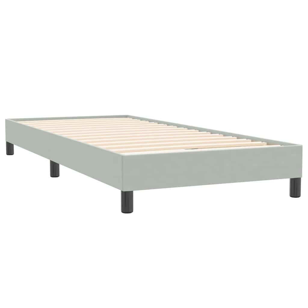 világosszürke bársony rugós ágy matrac nélkül 80x220 cm