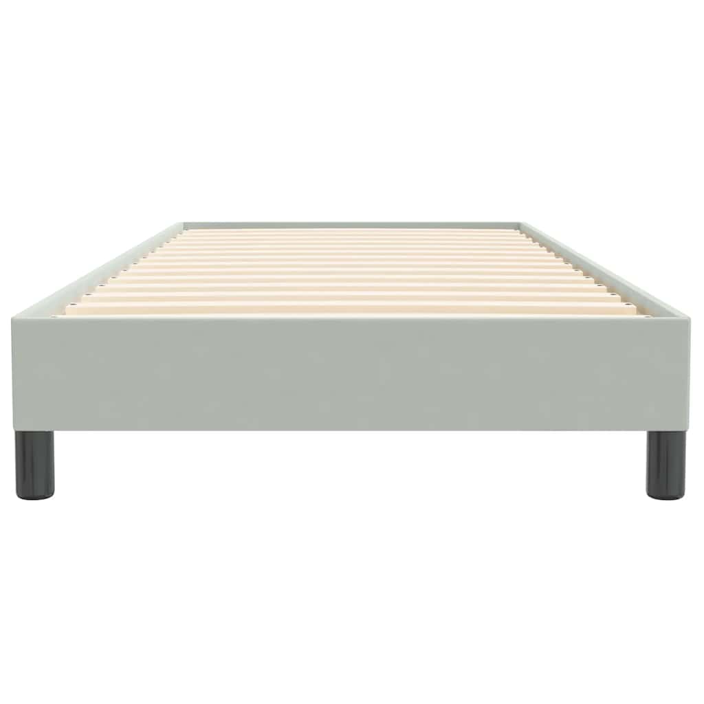 világosszürke bársony rugós ágy matrac nélkül 80x220 cm