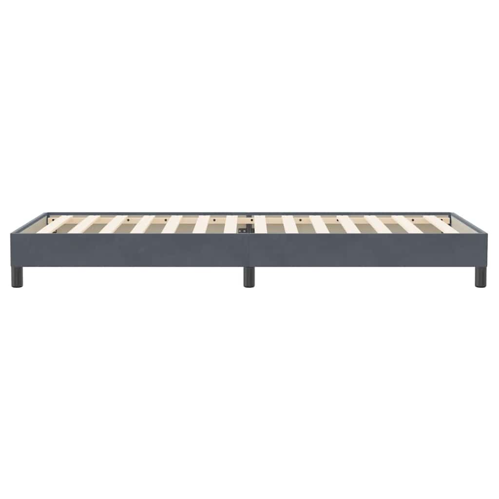 sötétszürke bársony rugós ágy matrac nélkül 80x220 cm