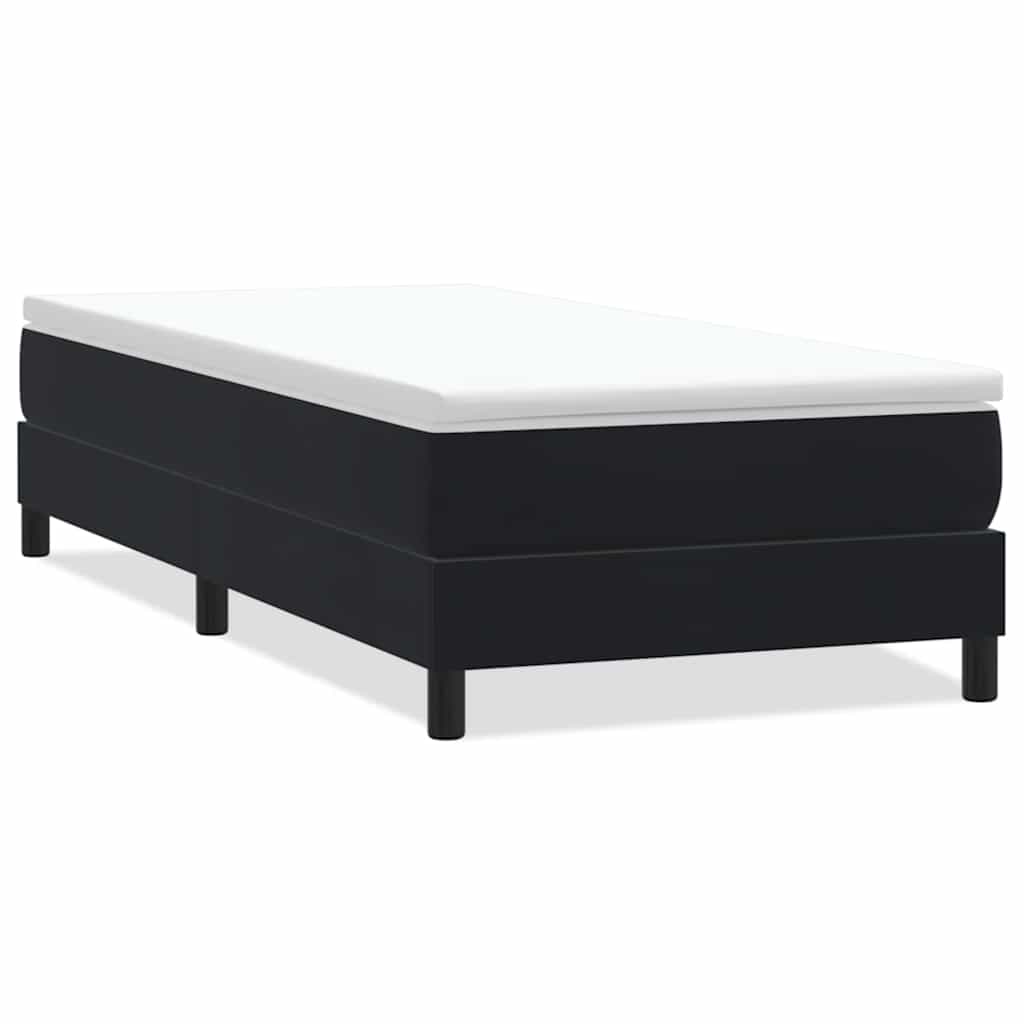 fekete bársony rugós ágy matrac nélkül 80x220 cm