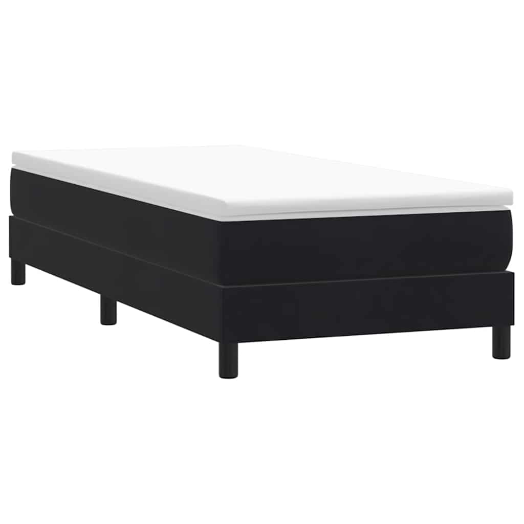 fekete bársony rugós ágy matrac nélkül 80x220 cm