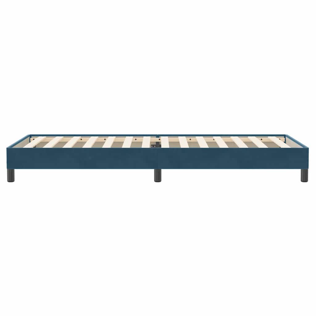 sötétkék bársony rugós ágy matrac nélkül 80x220 cm