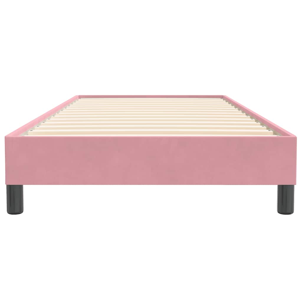 rózsaszín bársony rugós ágy matrac nélkül 80x220 cm