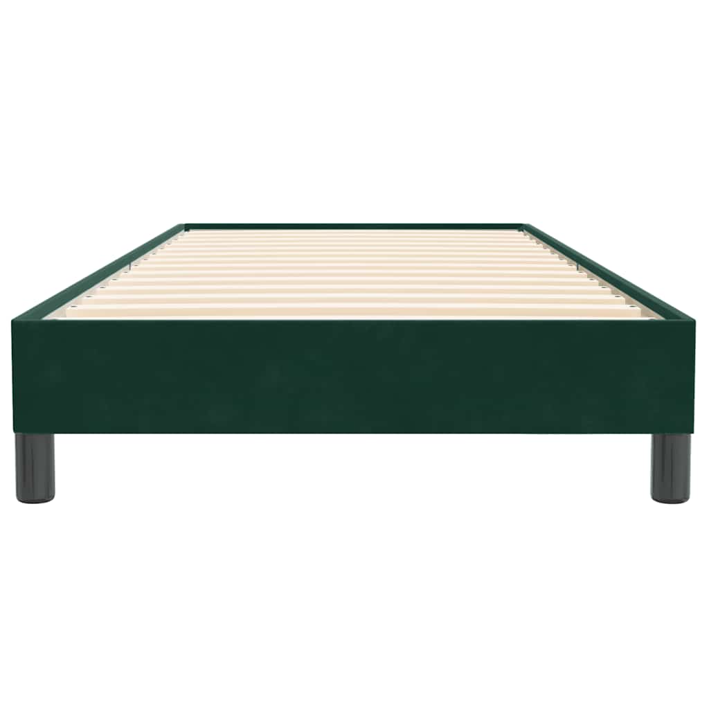 sötétzöld bársony rugós ágy matrac nélkül 90x220 cm