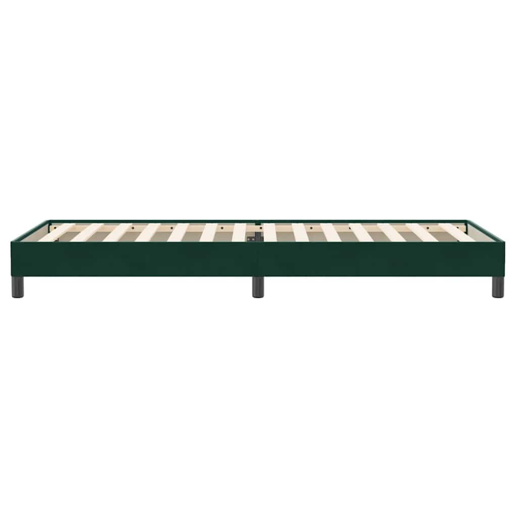 sötétzöld bársony rugós ágy matrac nélkül 90x220 cm
