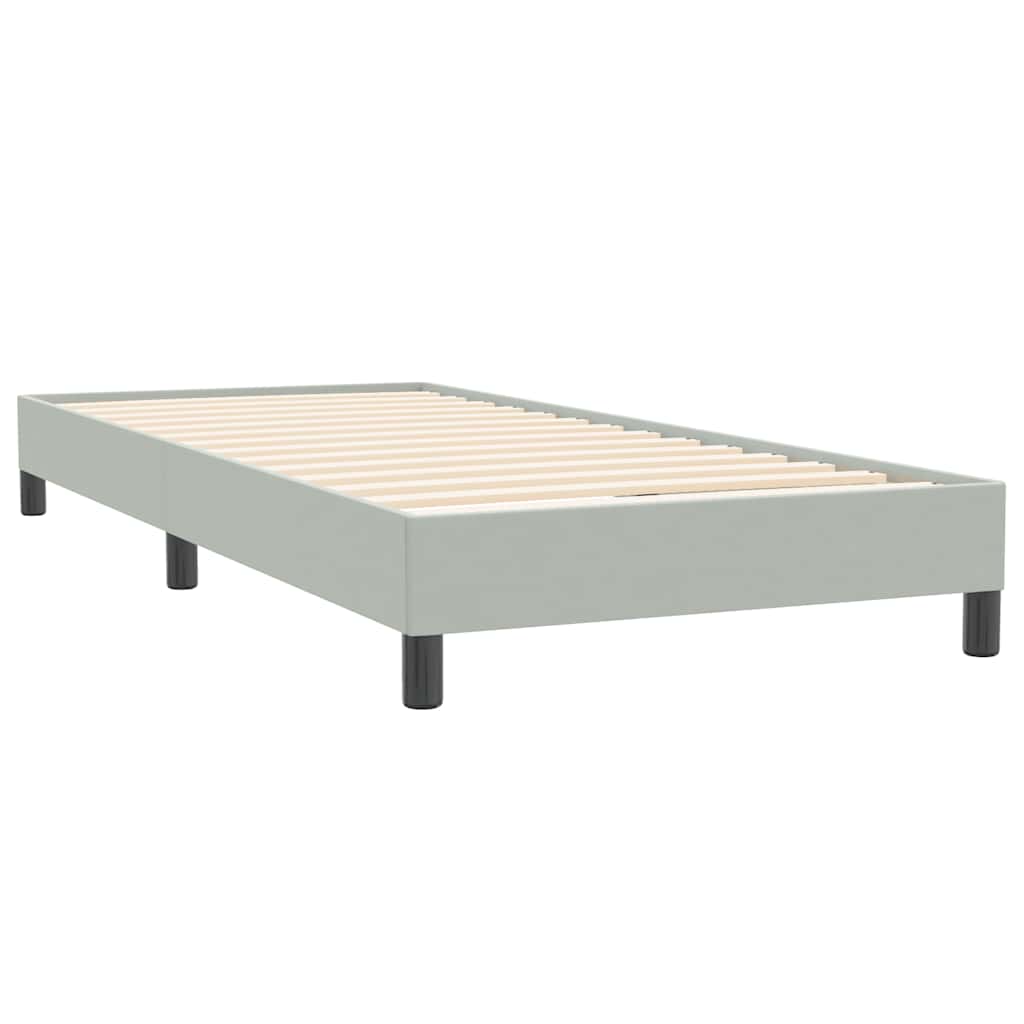 világosszürke bársony rugós ágy matrac nélkül 100x220 cm