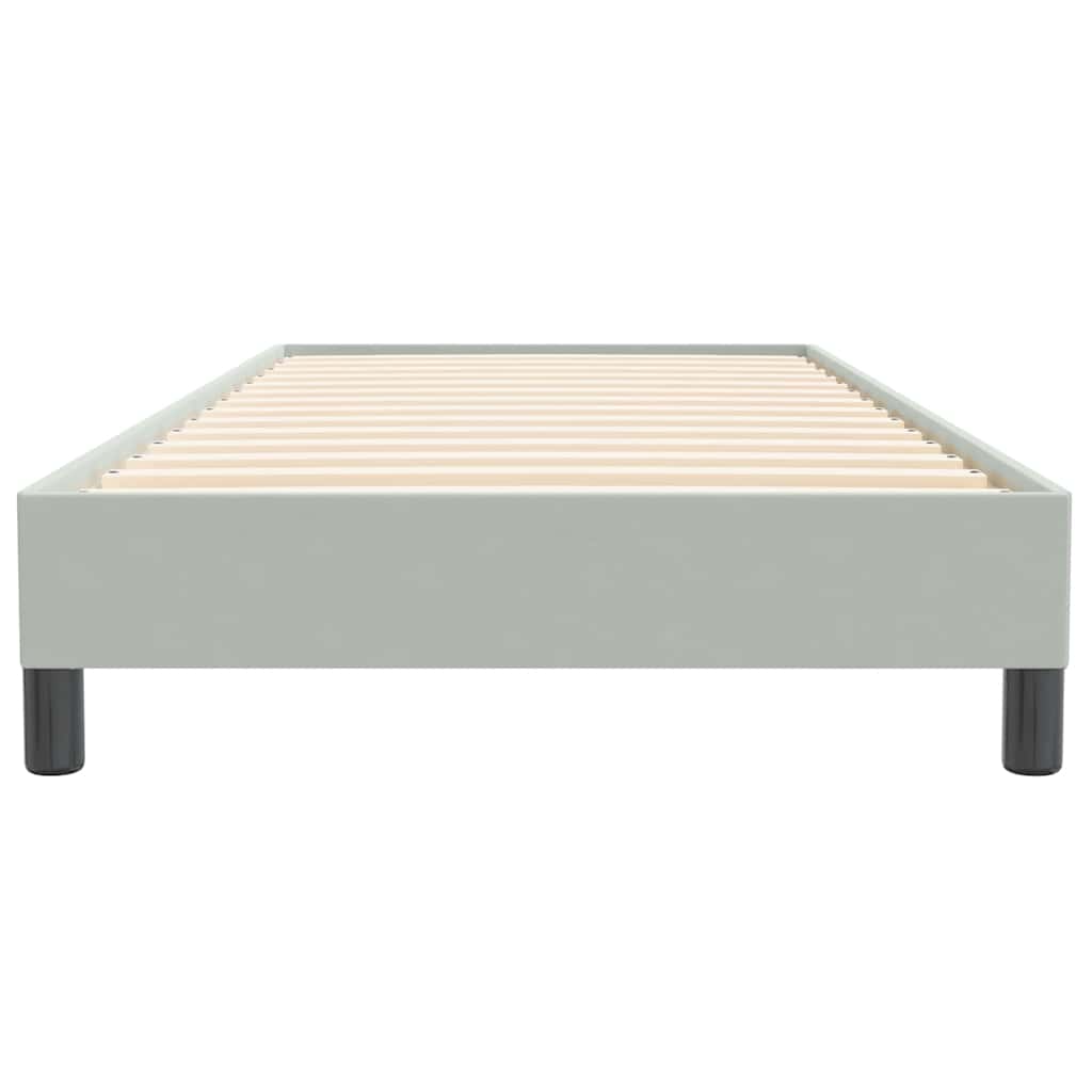 világosszürke bársony rugós ágy matrac nélkül 100x220 cm