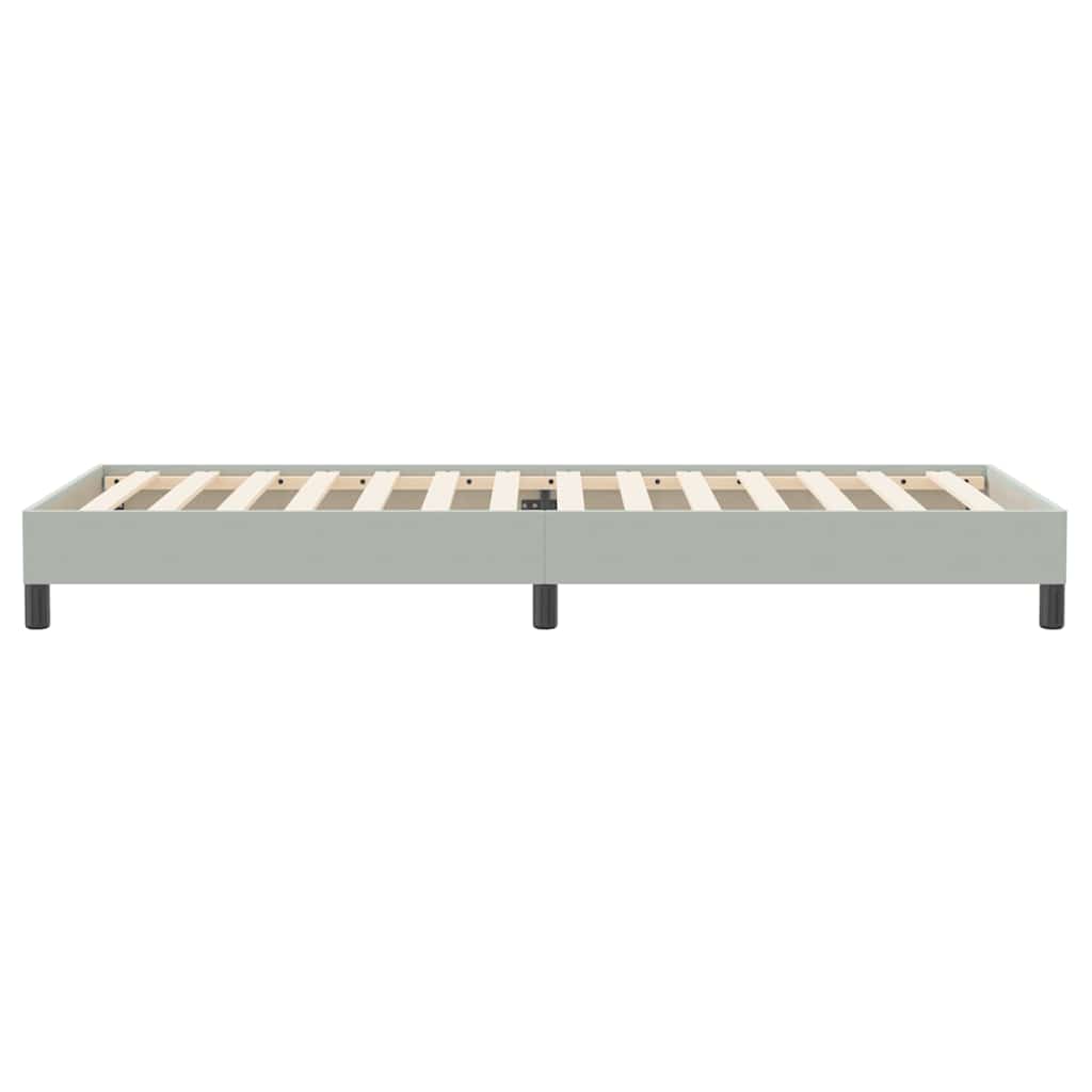világosszürke bársony rugós ágy matrac nélkül 100x220 cm