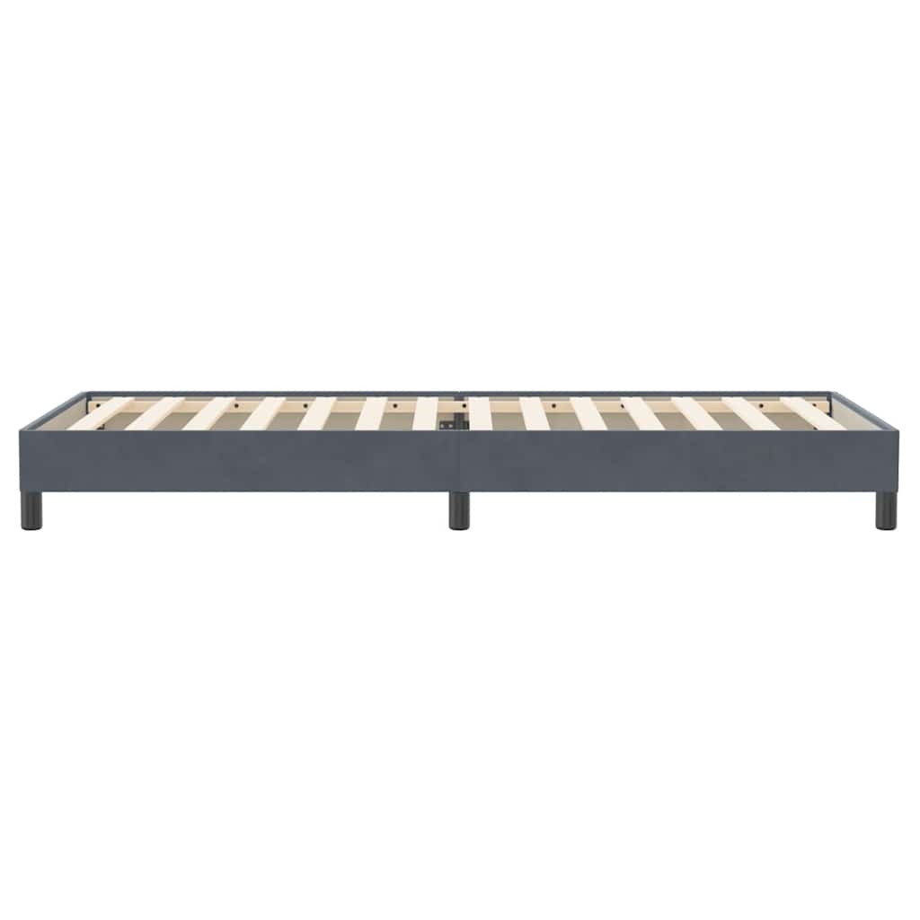 sötétszürke bársony rugós ágy matrac nélkül 100x220 cm
