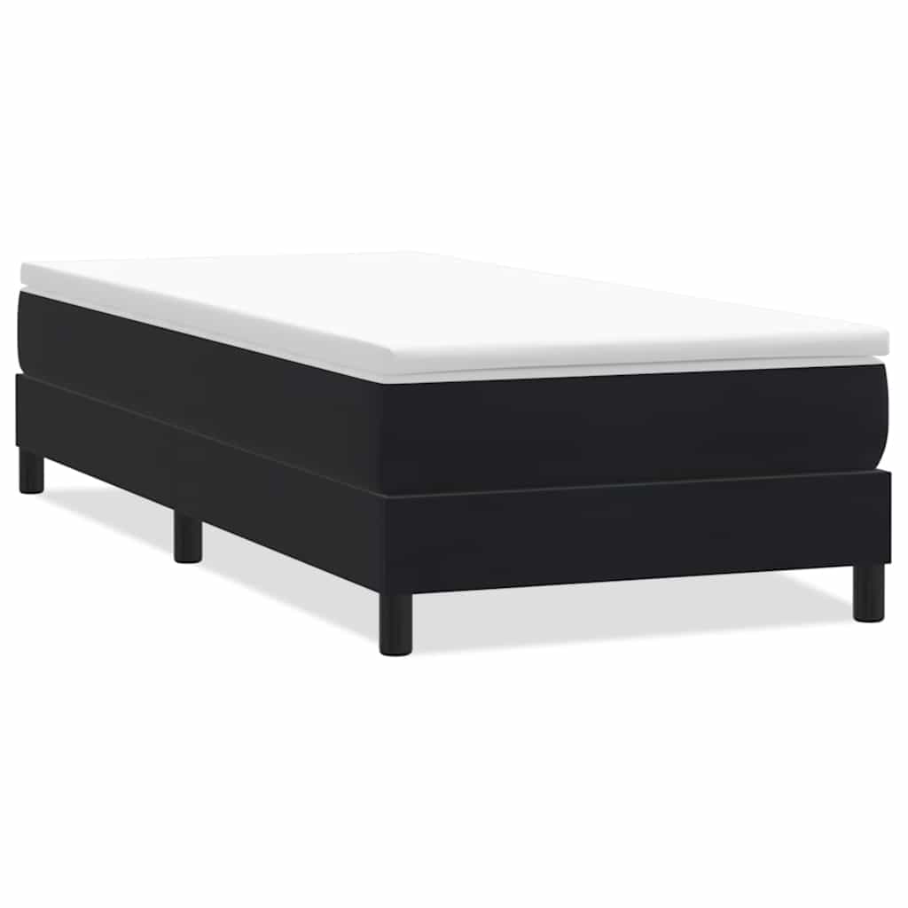 fekete bársony rugós ágy matrac nélkül 100x220 cm