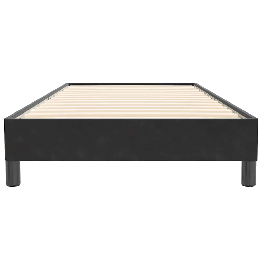 fekete bársony rugós ágy matrac nélkül 100x220 cm