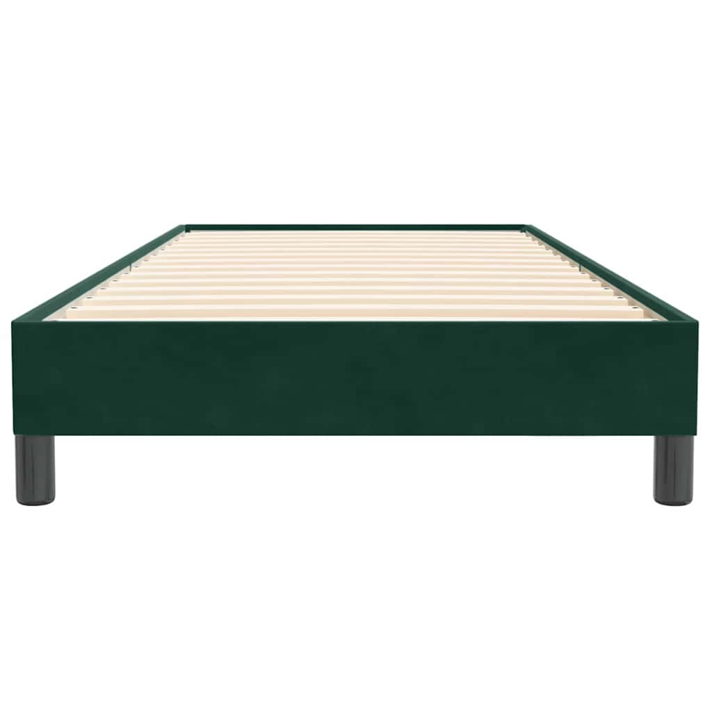 sötétzöld bársony rugós ágy matrac nélkül 100x220 cm