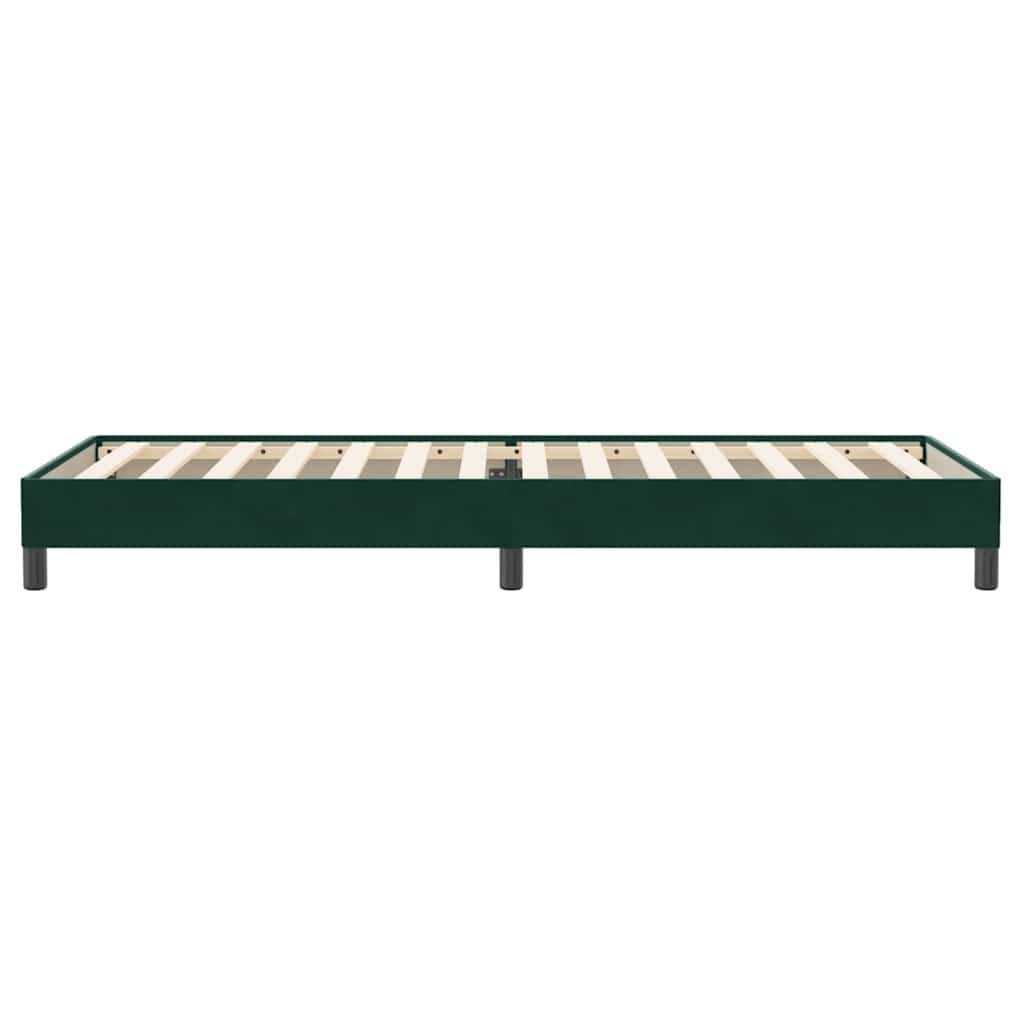 sötétzöld bársony rugós ágy matrac nélkül 100x220 cm