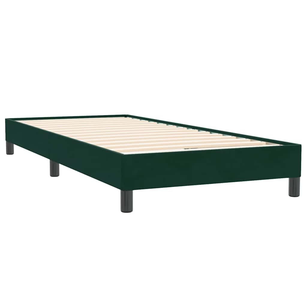 sötétzöld bársony rugós ágy matrac nélkül 100x220 cm