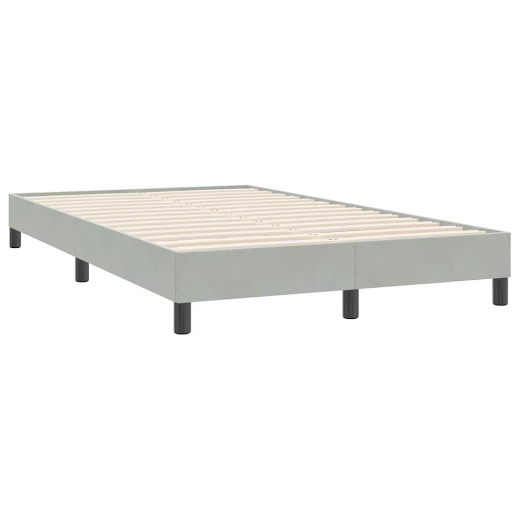 világosszürke bársony rugós ágy matrac nélkül 120x220 cm