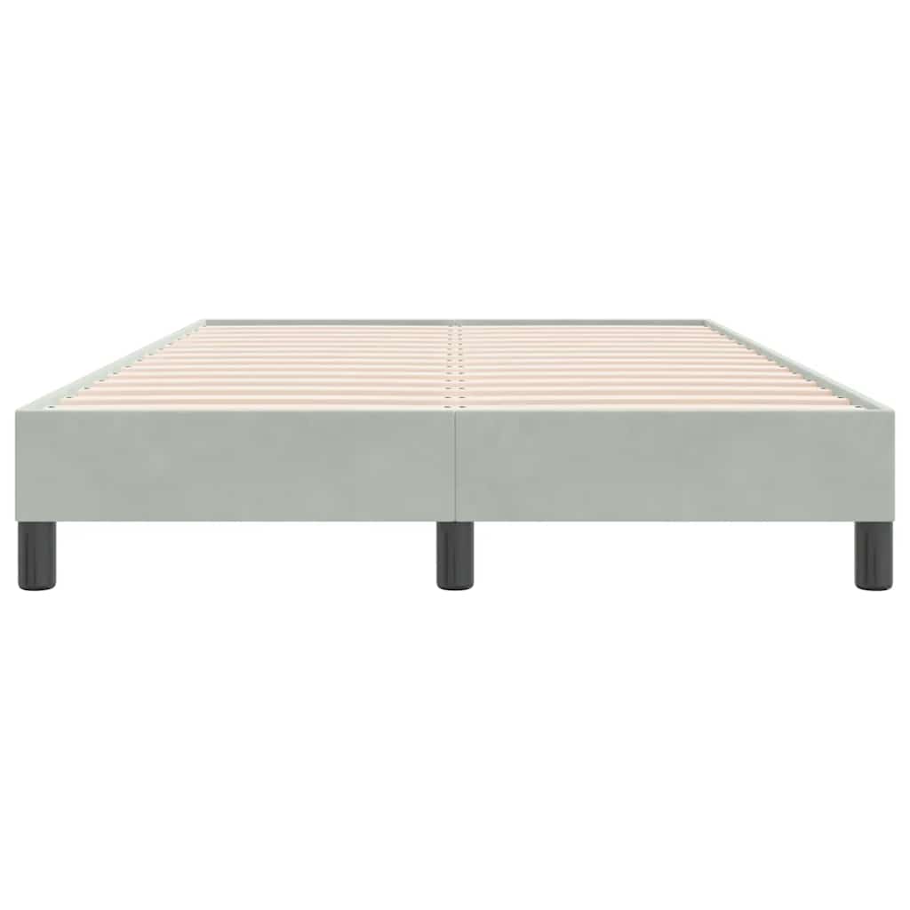 világosszürke bársony rugós ágy matrac nélkül 120x220 cm