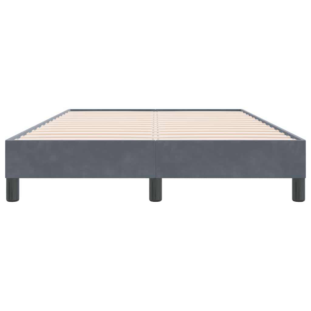 sötétszürke bársony rugós ágy matrac nélkül 120x220 cm