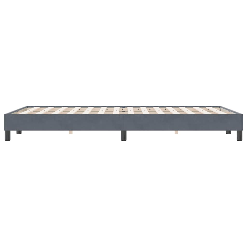 sötétszürke bársony rugós ágy matrac nélkül 120x220 cm