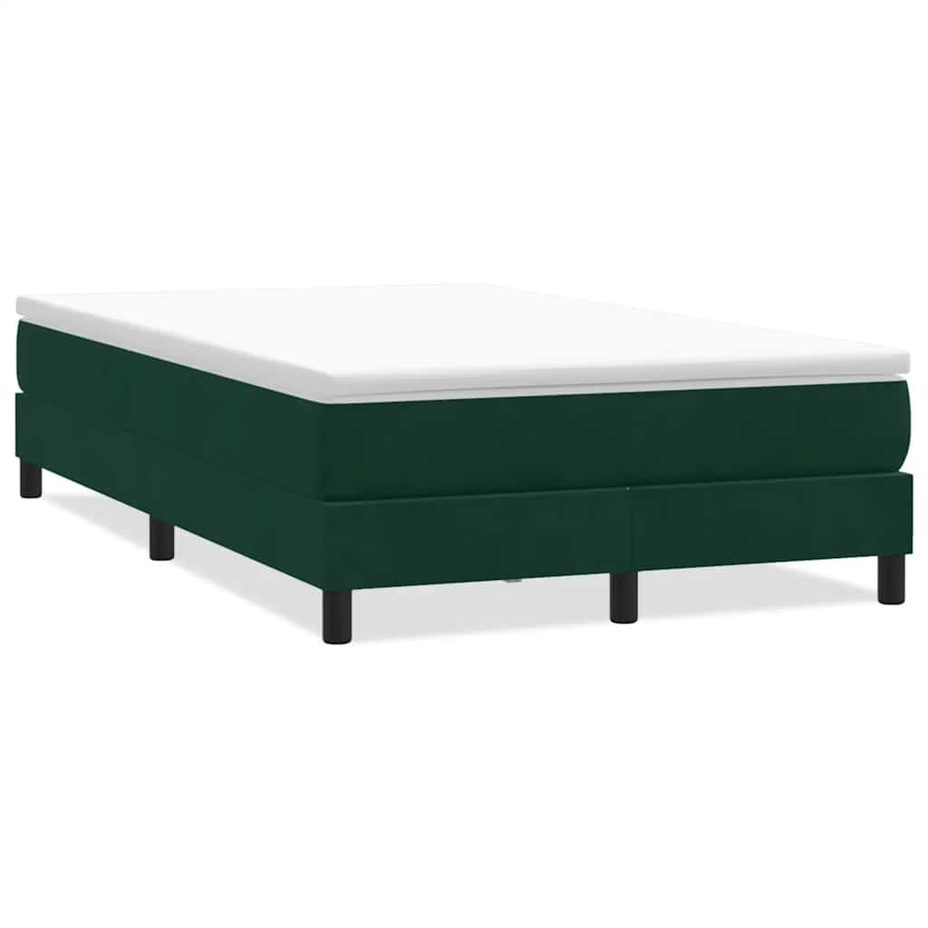sötétzöld bársony rugós ágy matrac nélkül 120x220 cm