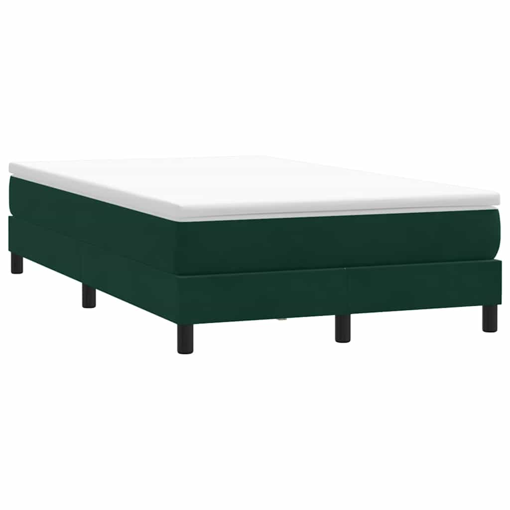 sötétzöld bársony rugós ágy matrac nélkül 120x220 cm