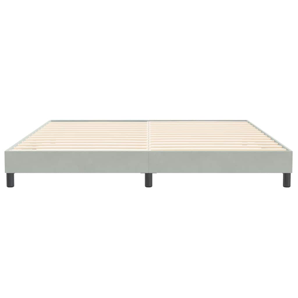 világosszürke bársony rugós ágy matrac nélkül 200x220 cm
