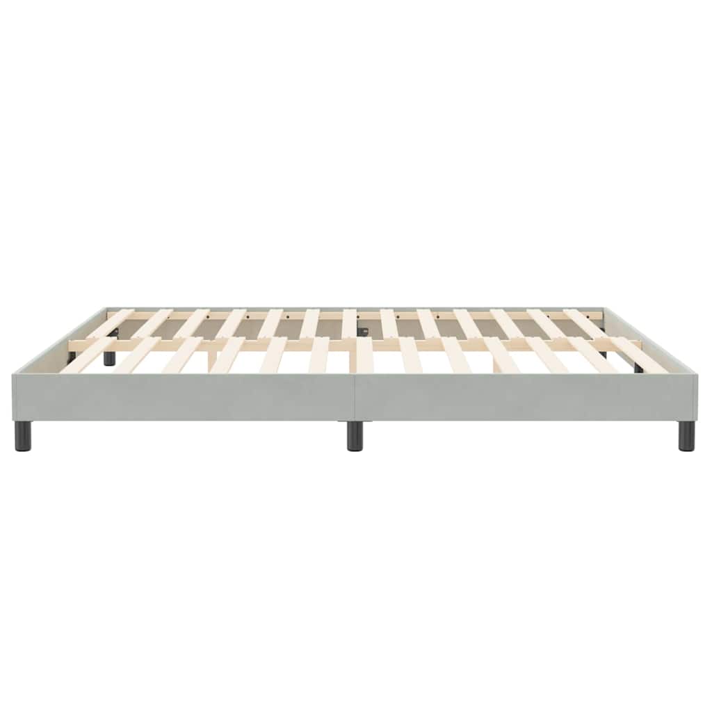 világosszürke bársony rugós ágy matrac nélkül 200x220 cm