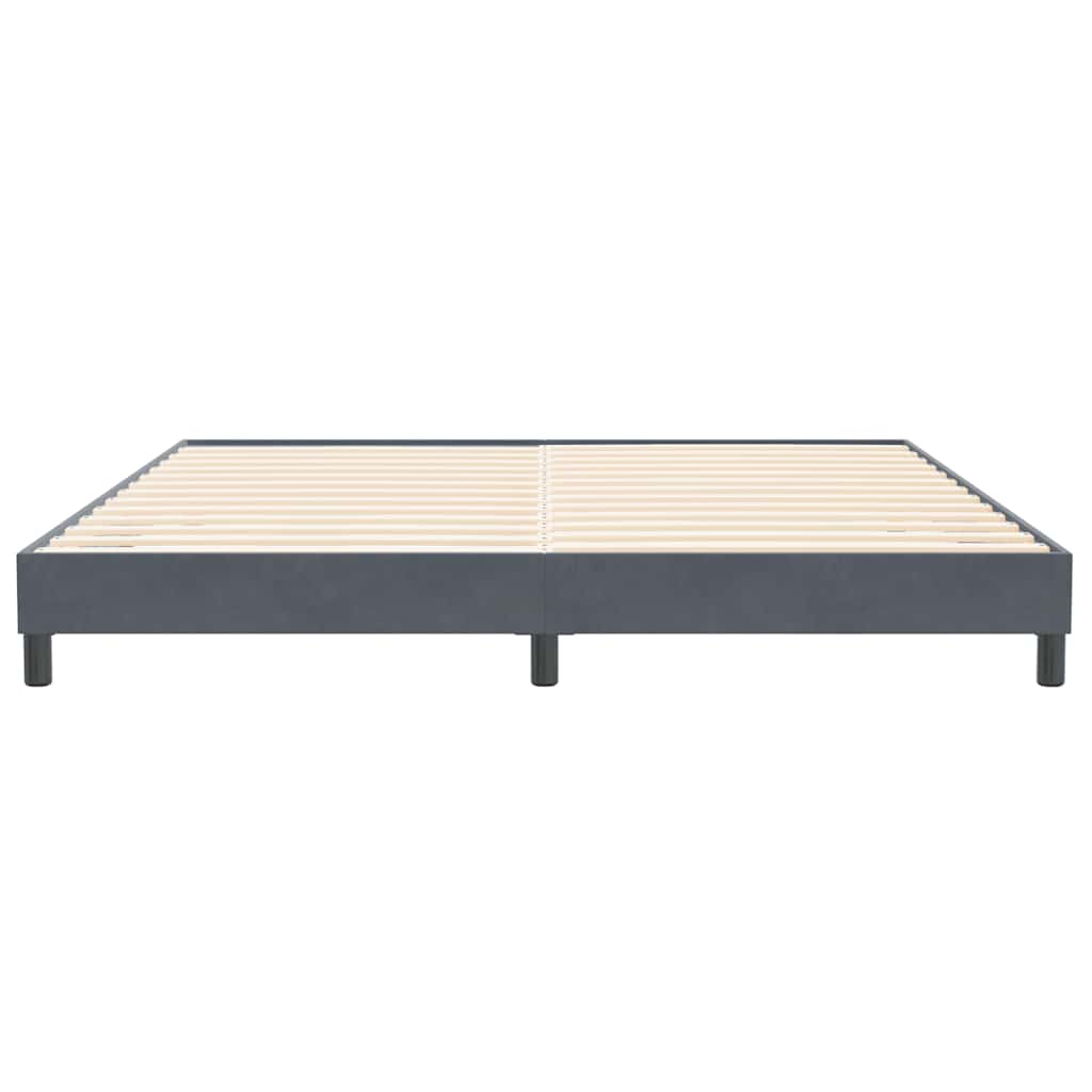sötétszürke bársony rugós ágy matrac nélkül 200x220 cm