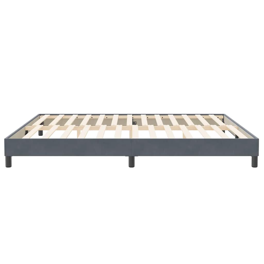 sötétszürke bársony rugós ágy matrac nélkül 200x220 cm