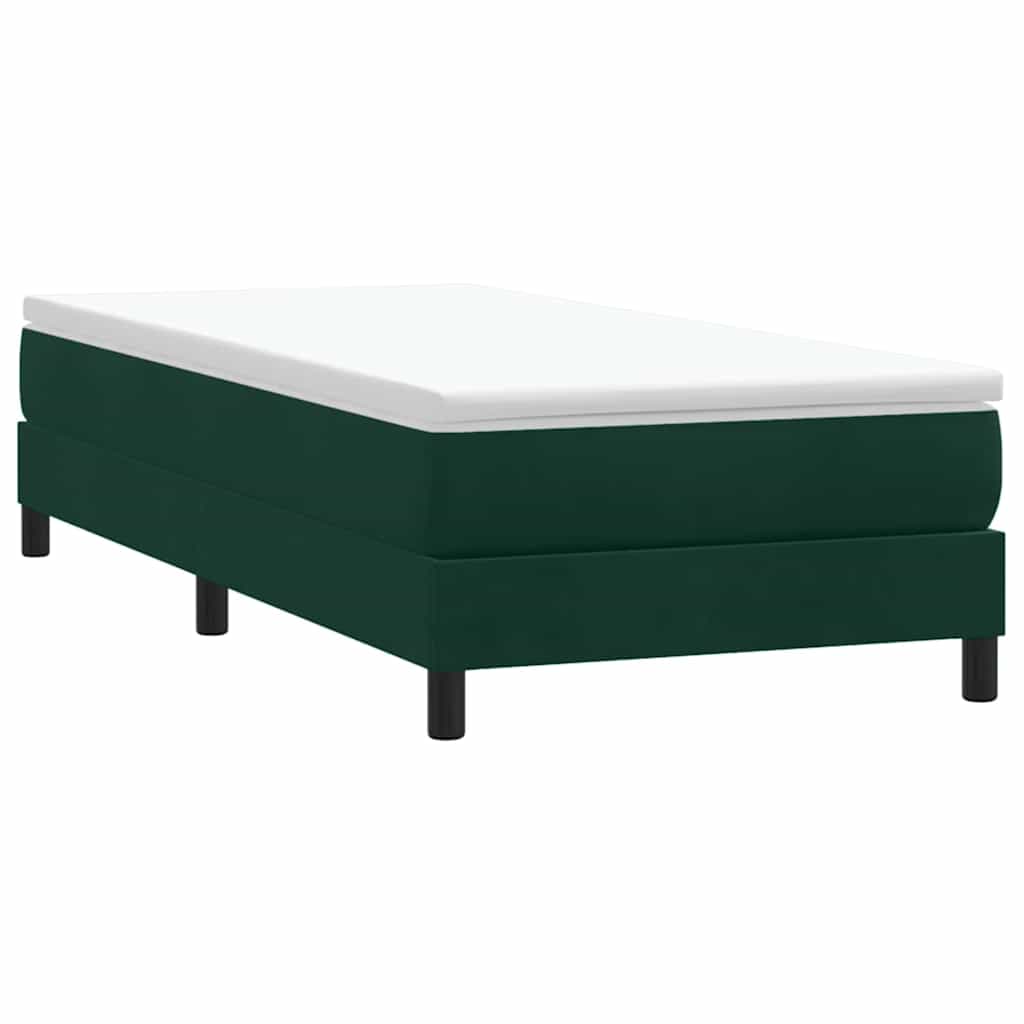 sötétzöld bársony rugós ágy matrac nélkül 200x220 cm
