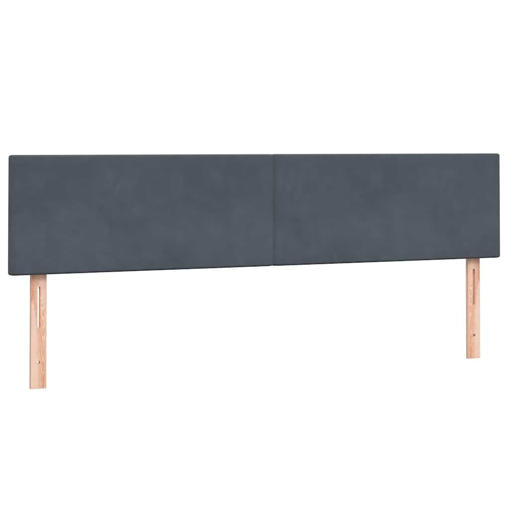 sötétszürke bársony rugós ágy matraccal 180x210 cm