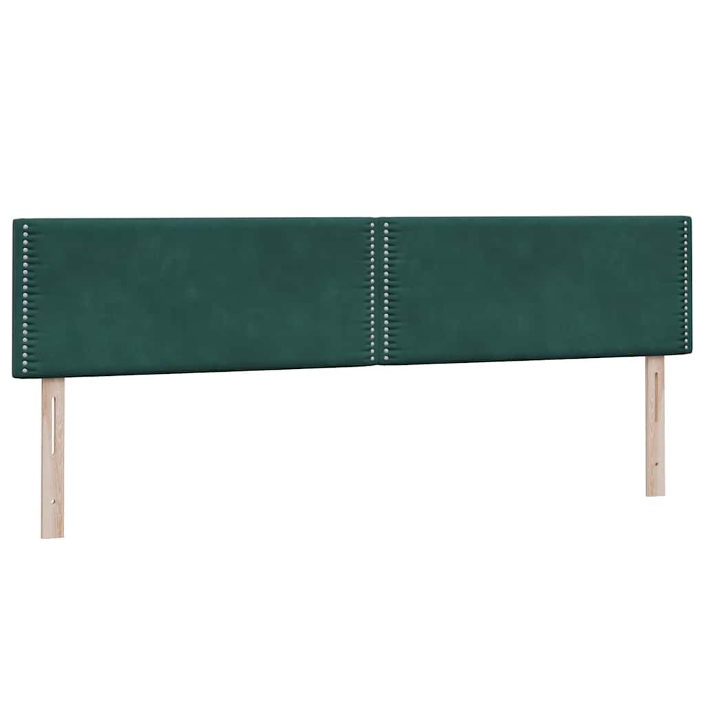 sötétzöld bársony rugós ágy matraccal 180x220 cm