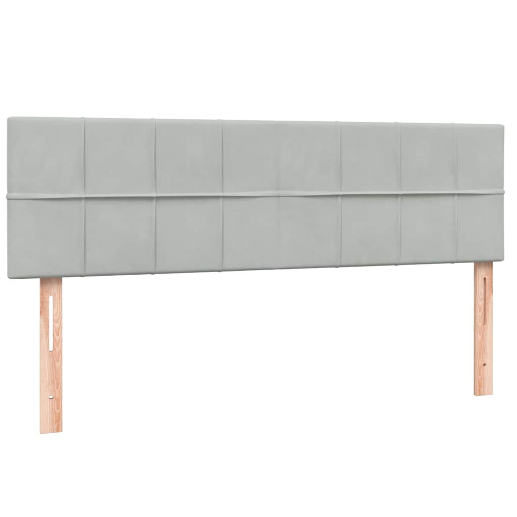 világosszürke bársony rugós ágy matraccal 160x210 cm