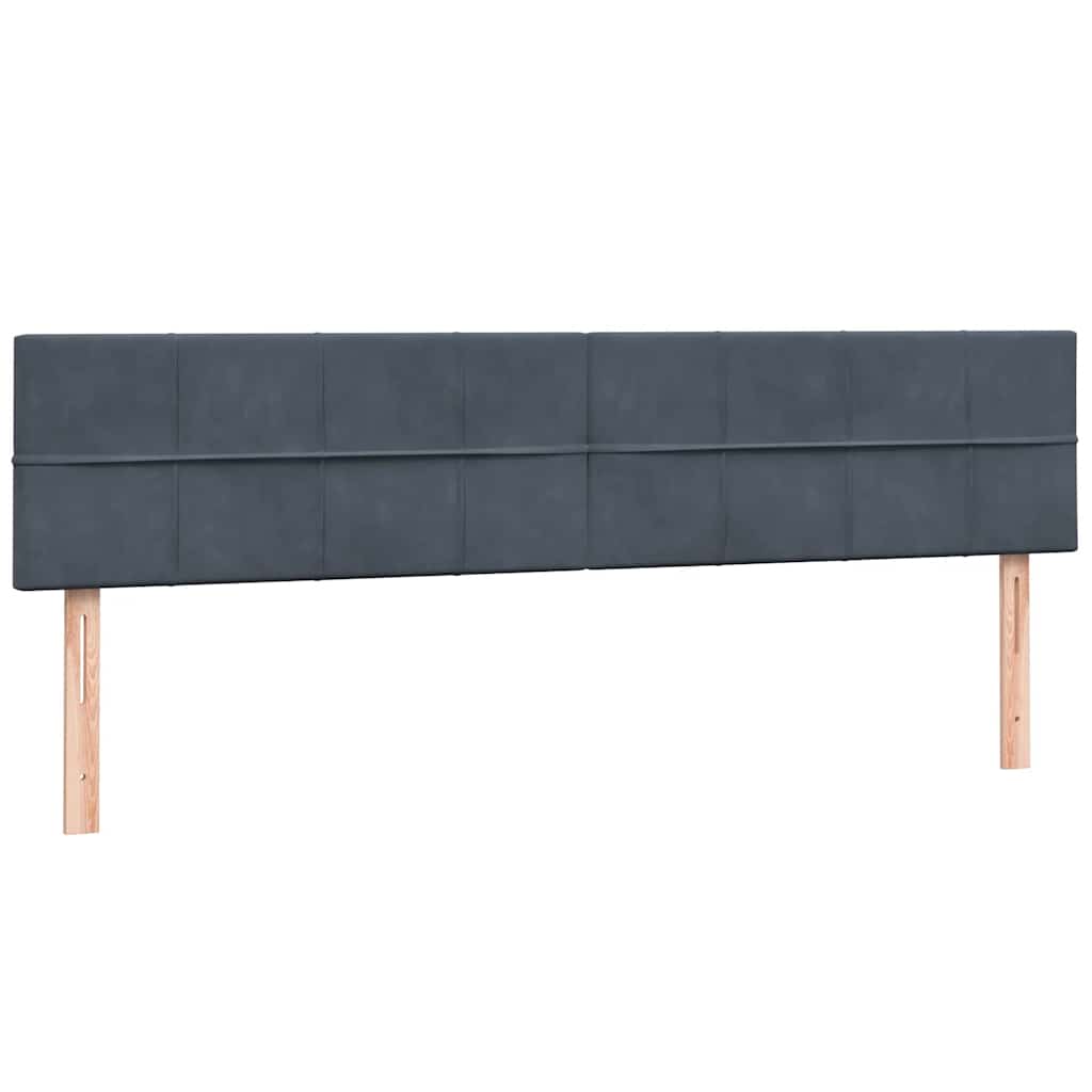 sötétszürke bársony rugós ágy matraccal 180x210 cm
