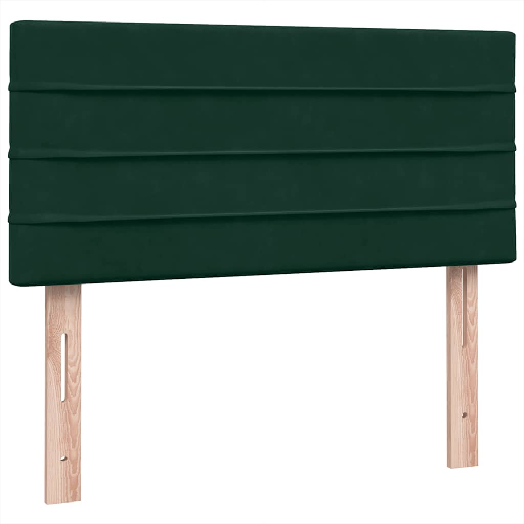 sötétzöld bársony rugós ágy matraccal 80x220 cm