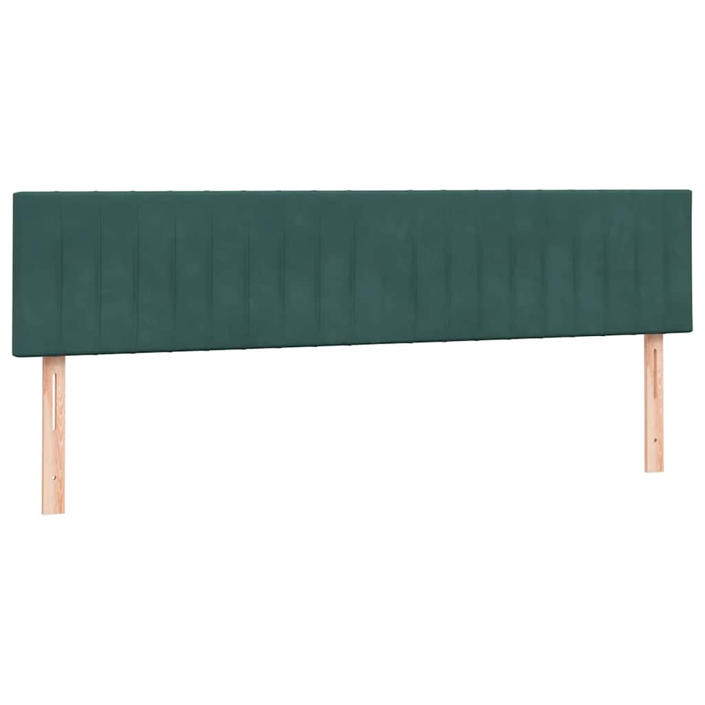 sötétzöld bársony rugós ágy matraccal 180x220 cm