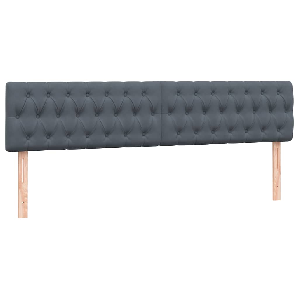 sötétszürke bársony rugós ágy matraccal 180x210 cm