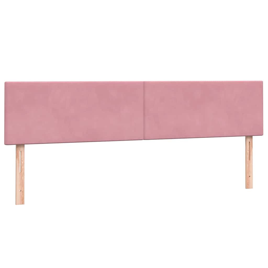 rózsaszín bársony rugós és LED-es ágy matraccal 180x210 cm