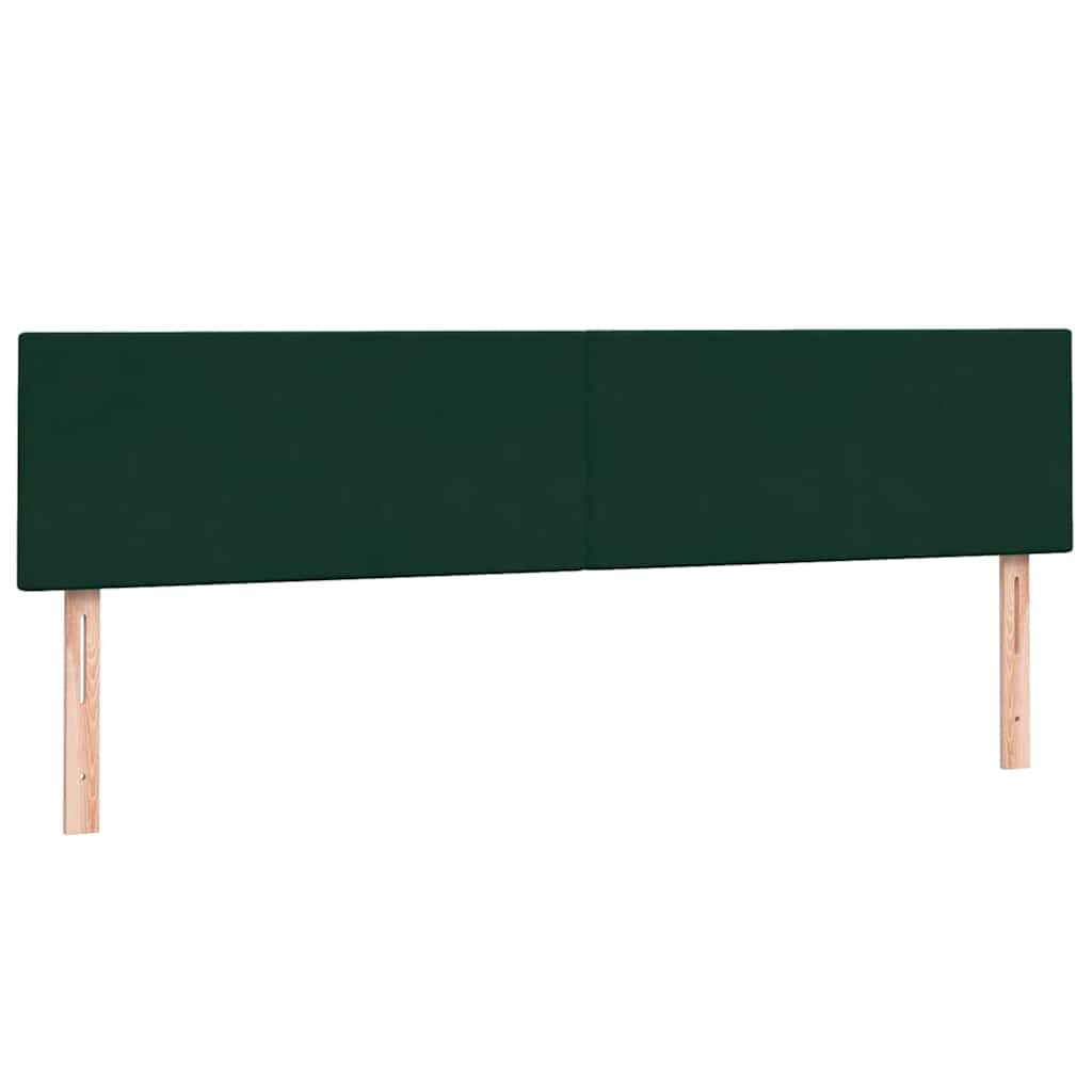 sötétzöld bársony rugós és LED-es ágy matraccal 180x220 cm