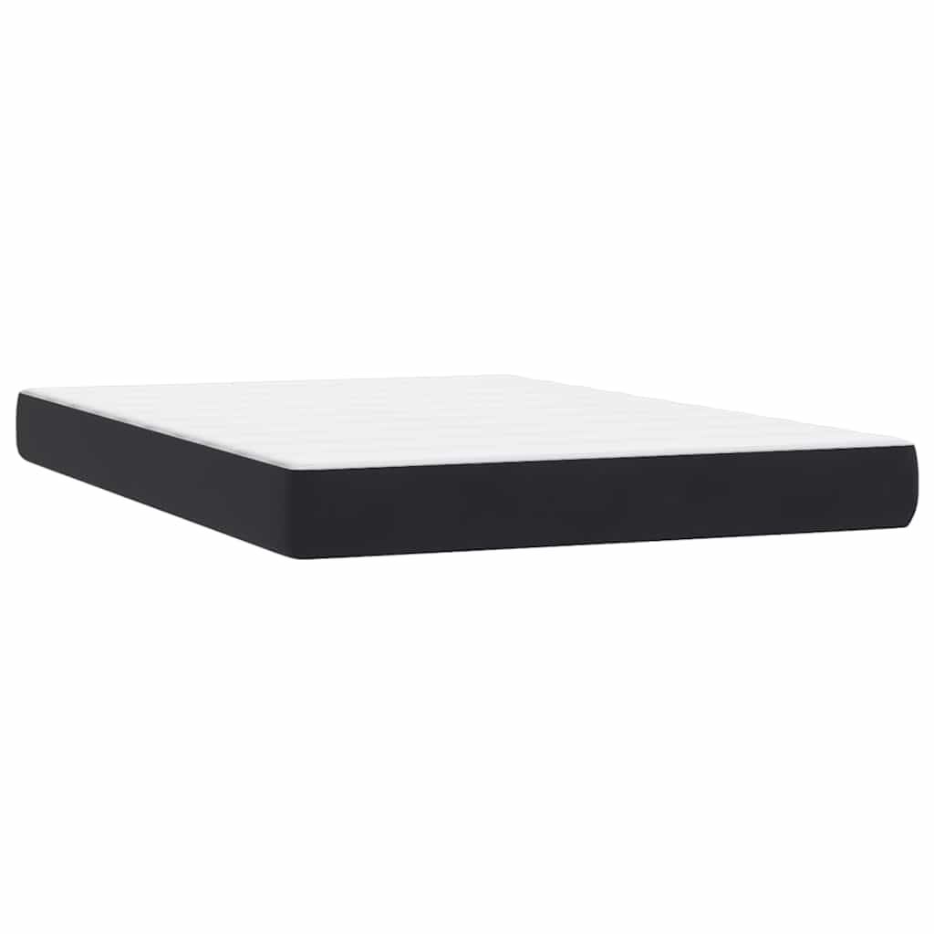 fekete bársony rugós és LED-es ágy matraccal 160x210 cm