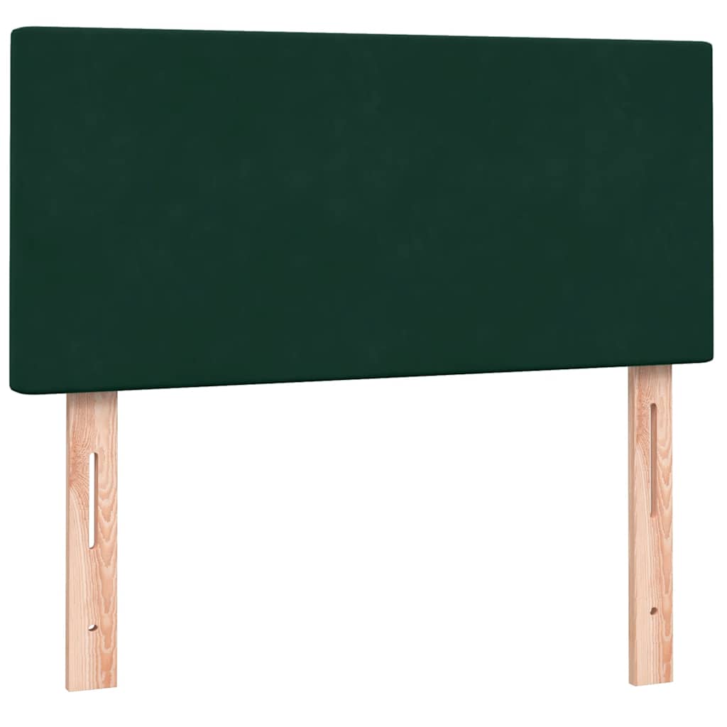 sötétzöld bársony rugós ágy matraccal 80x220 cm