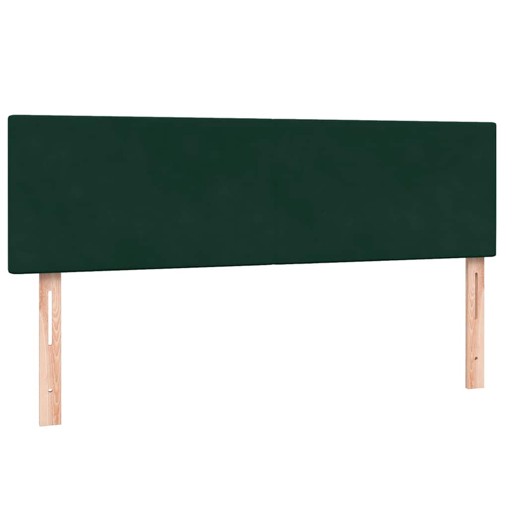 sötétzöld bársony rugós ágy matraccal 160x220 cm