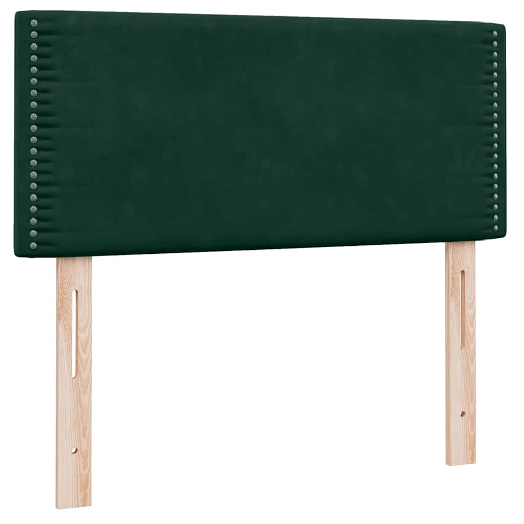 sötétzöld bársony rugós ágy matraccal 80x220 cm